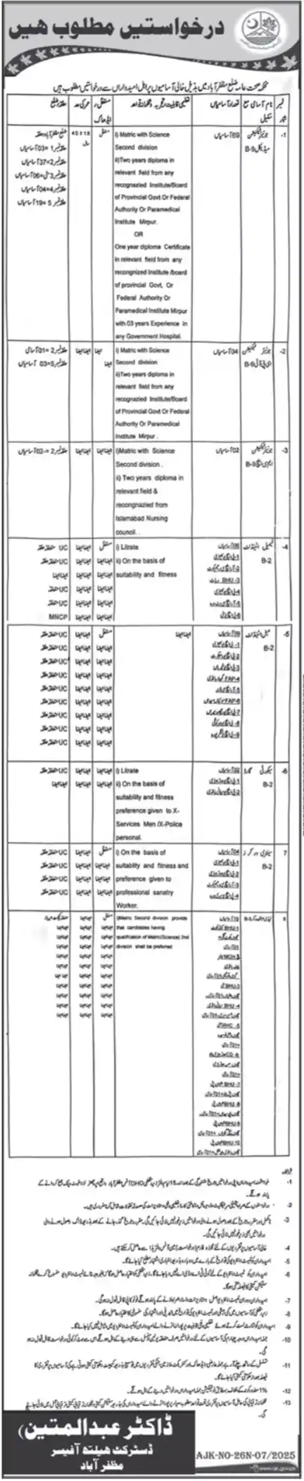 Health Department Jobs 2025 ad