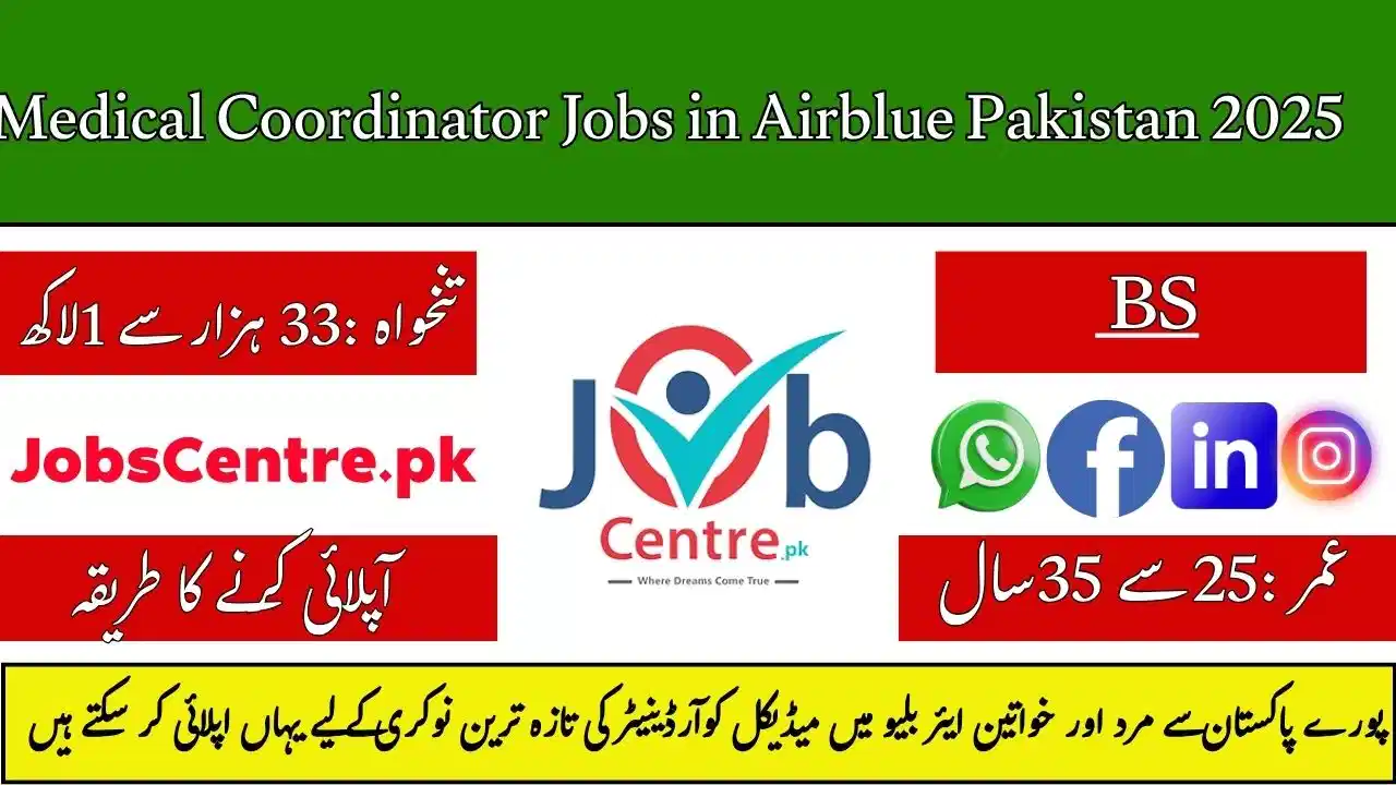 Medical Coordinator Jobs in Airblue Pakistan 2025