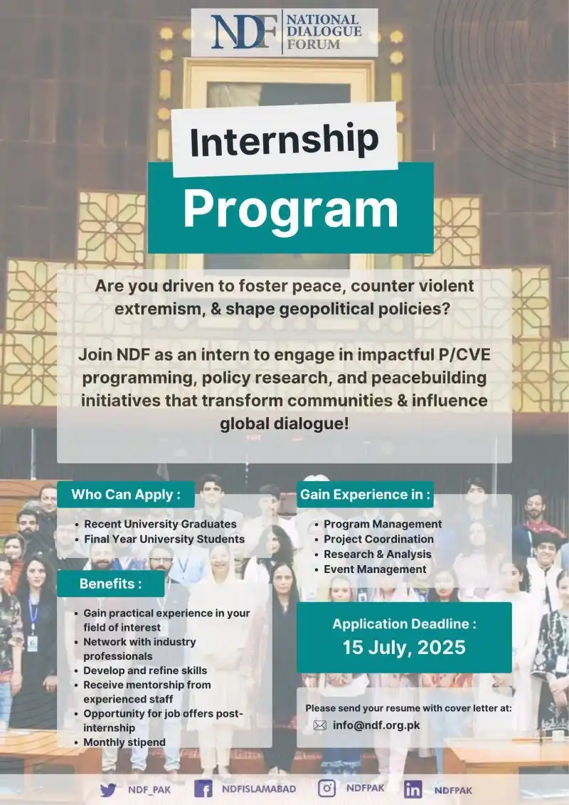 NDF Internship Program 2025 Advertisement