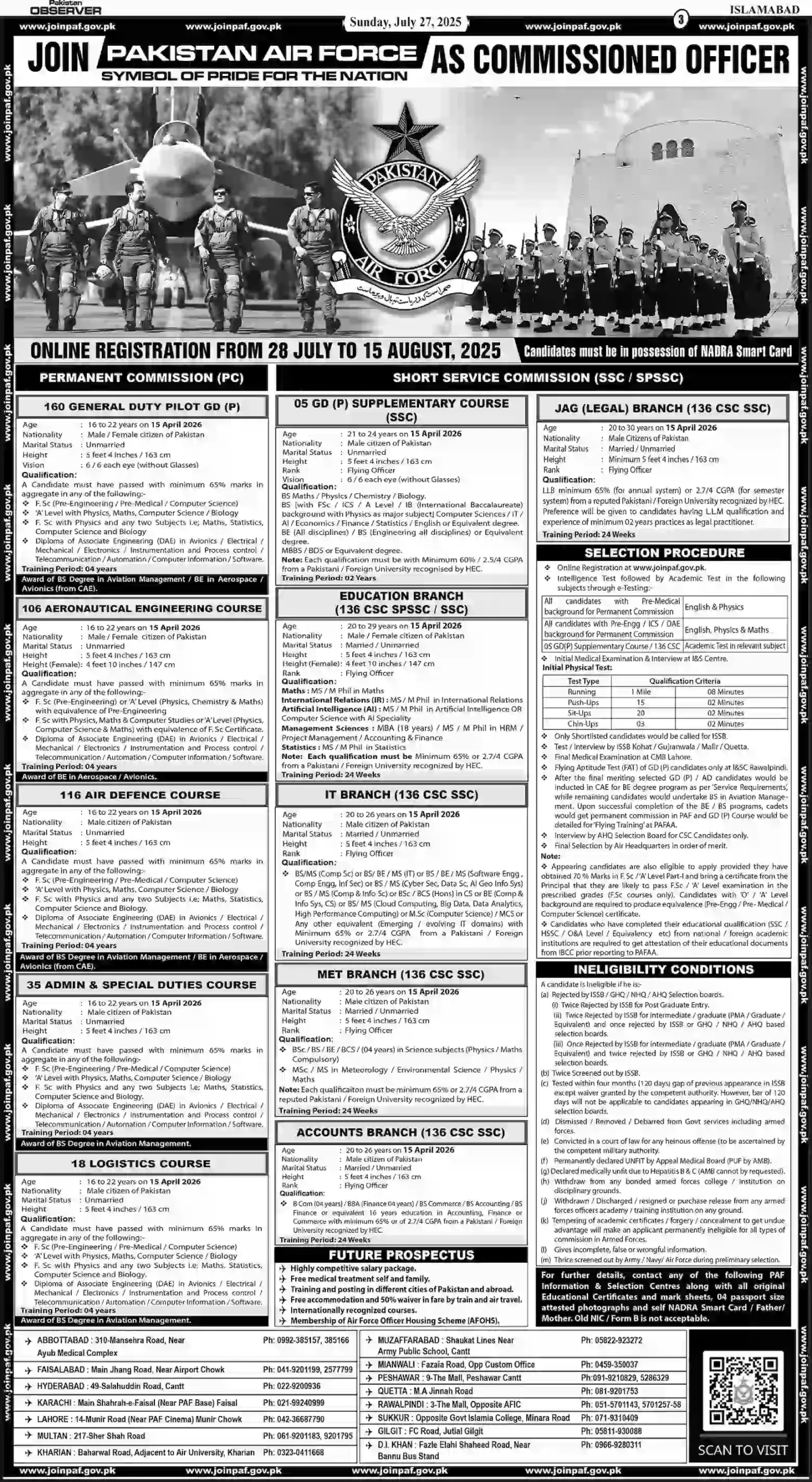 PAF Commission Jobs 2025 Advertisement