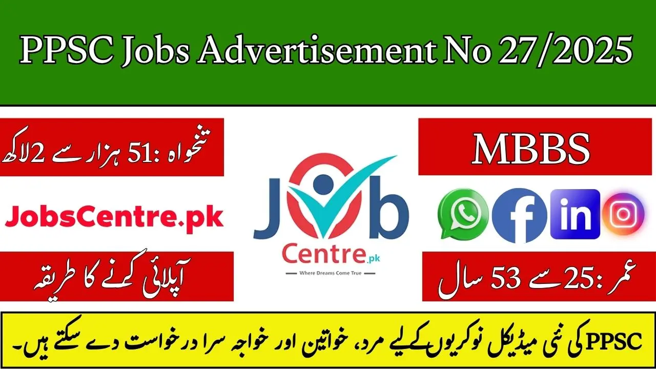 PPSC Jobs Advertisement No 27