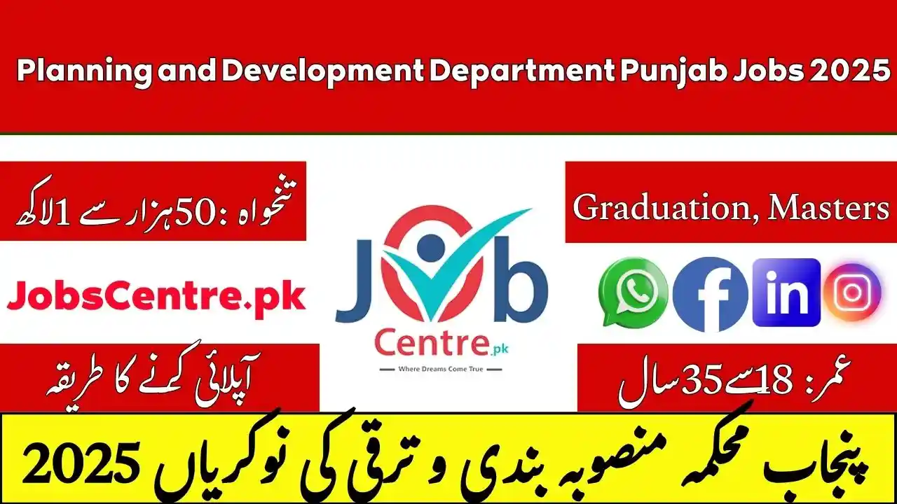 Planning and Development Department Punjab Jobs 2025