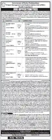 Project Management Unit PMU KPK jobs 2025 Today Advertisement