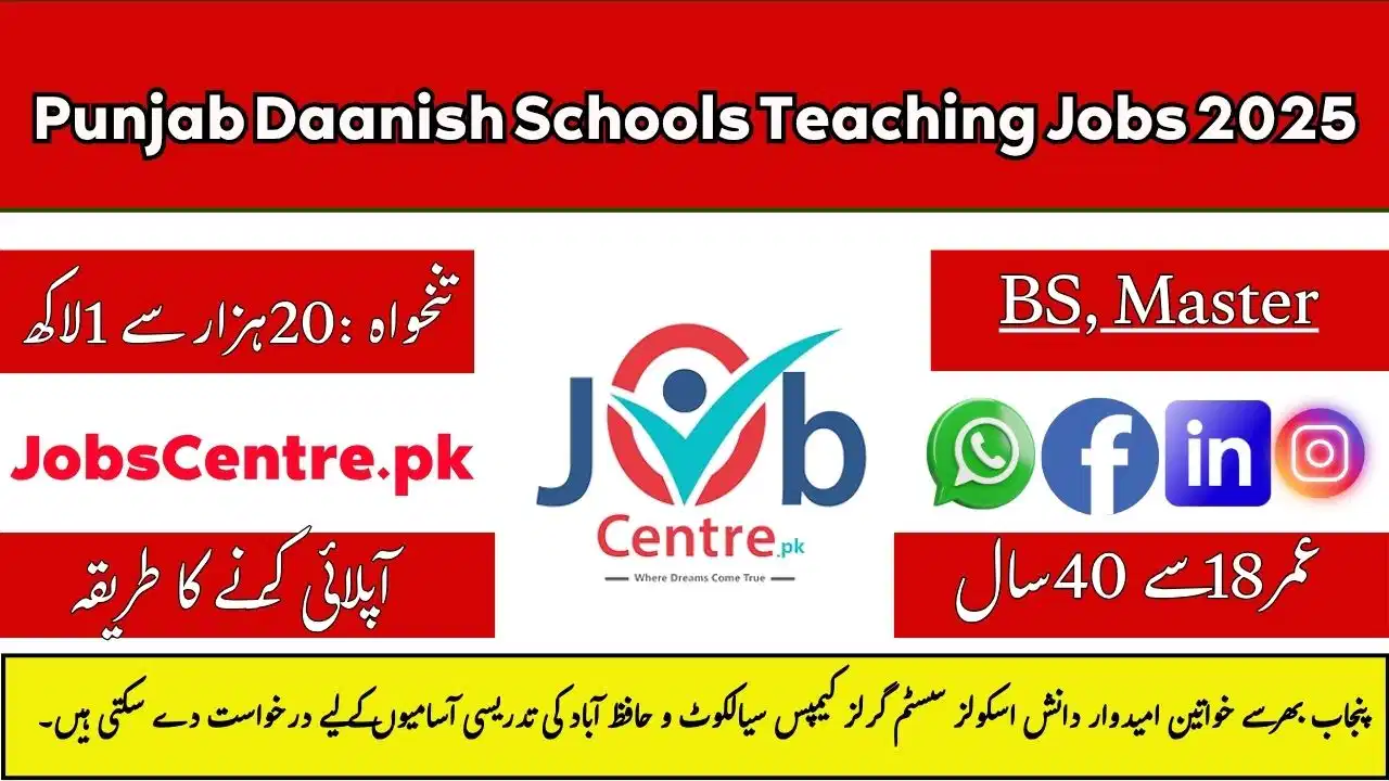 Punjab Daanish Schools Teaching Jobs 2025