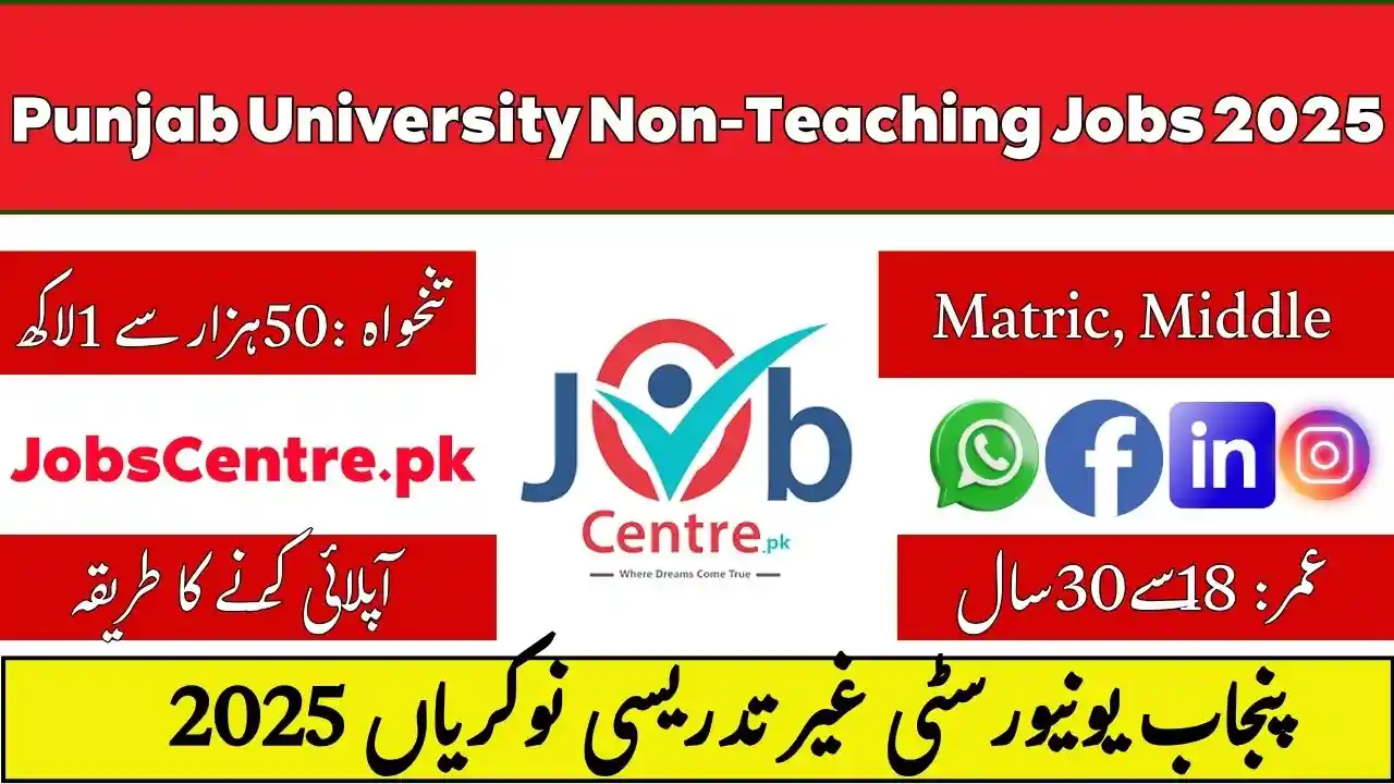 Punjab University Non-Teaching Jobs 2025
