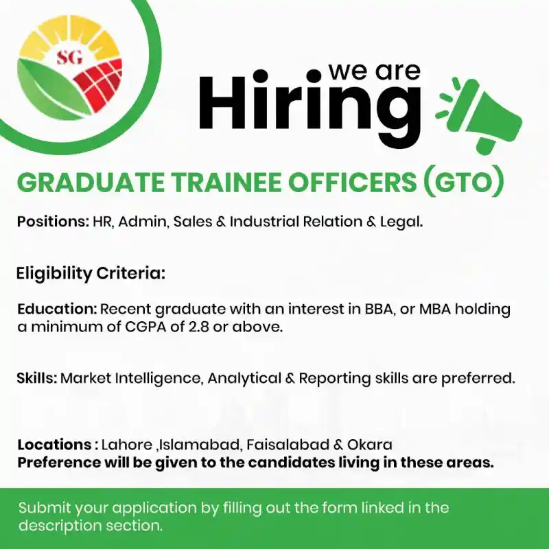 SG Graduate Trainee Program 2025 Advertisement