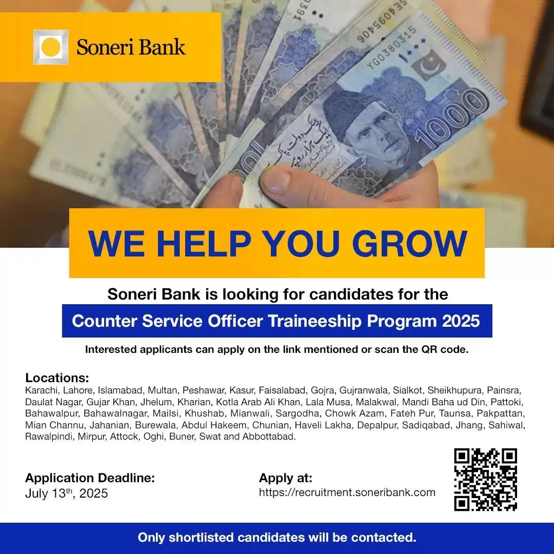 Soneri Bank Trainee Program 2025 Advertisement