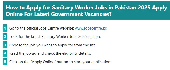 Step-by-Step Guide to Apply for Sanitary Worker Jobs in Pakistan