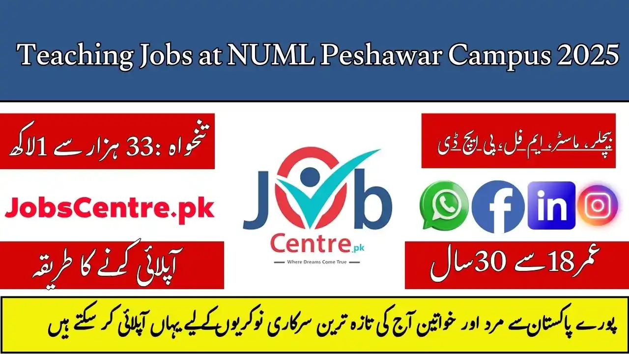Teaching Jobs at NUML Peshawar Campus