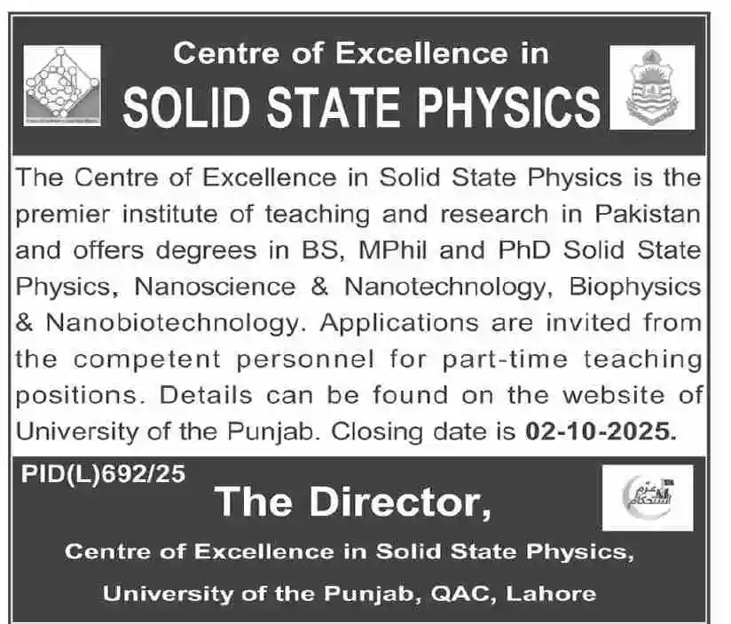 University of the Punjab Latest Jobs 2025