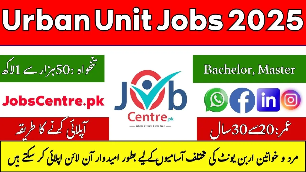 www.urbanunit.gov.pk Jobs