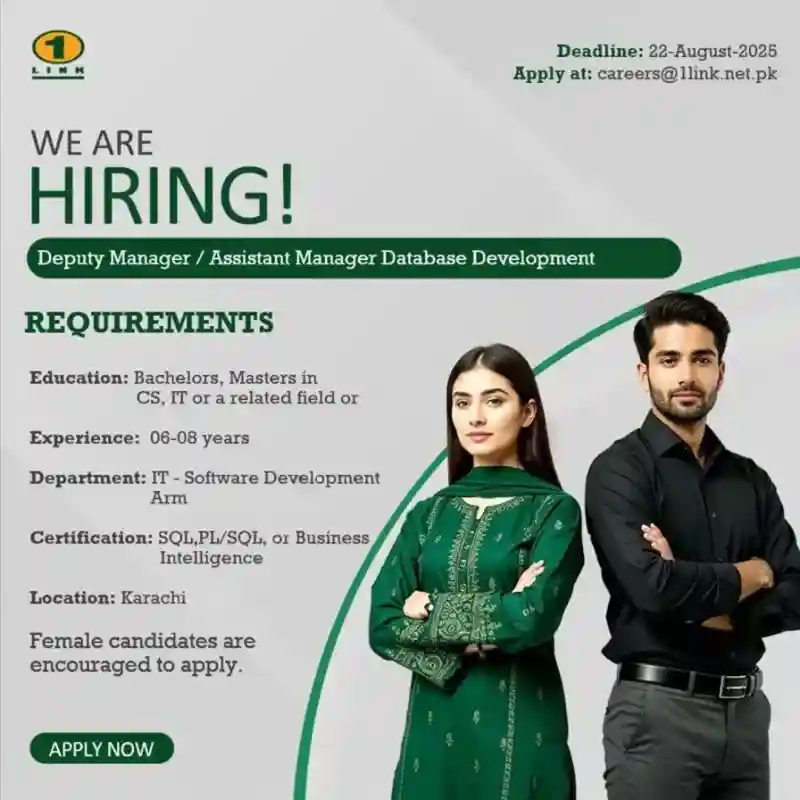 1Link Pvt Ltd Jobs Assistant Manager Associate Technology Risk 2025 ad