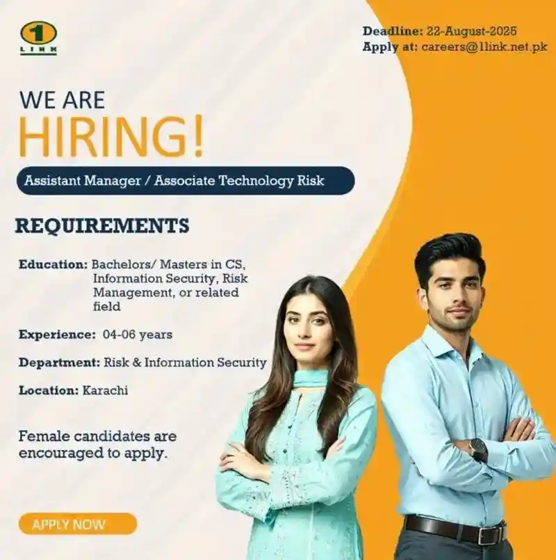 1Link Pvt Ltd Jobs Assistant Manager Associate Technology Risk 2025 ad
