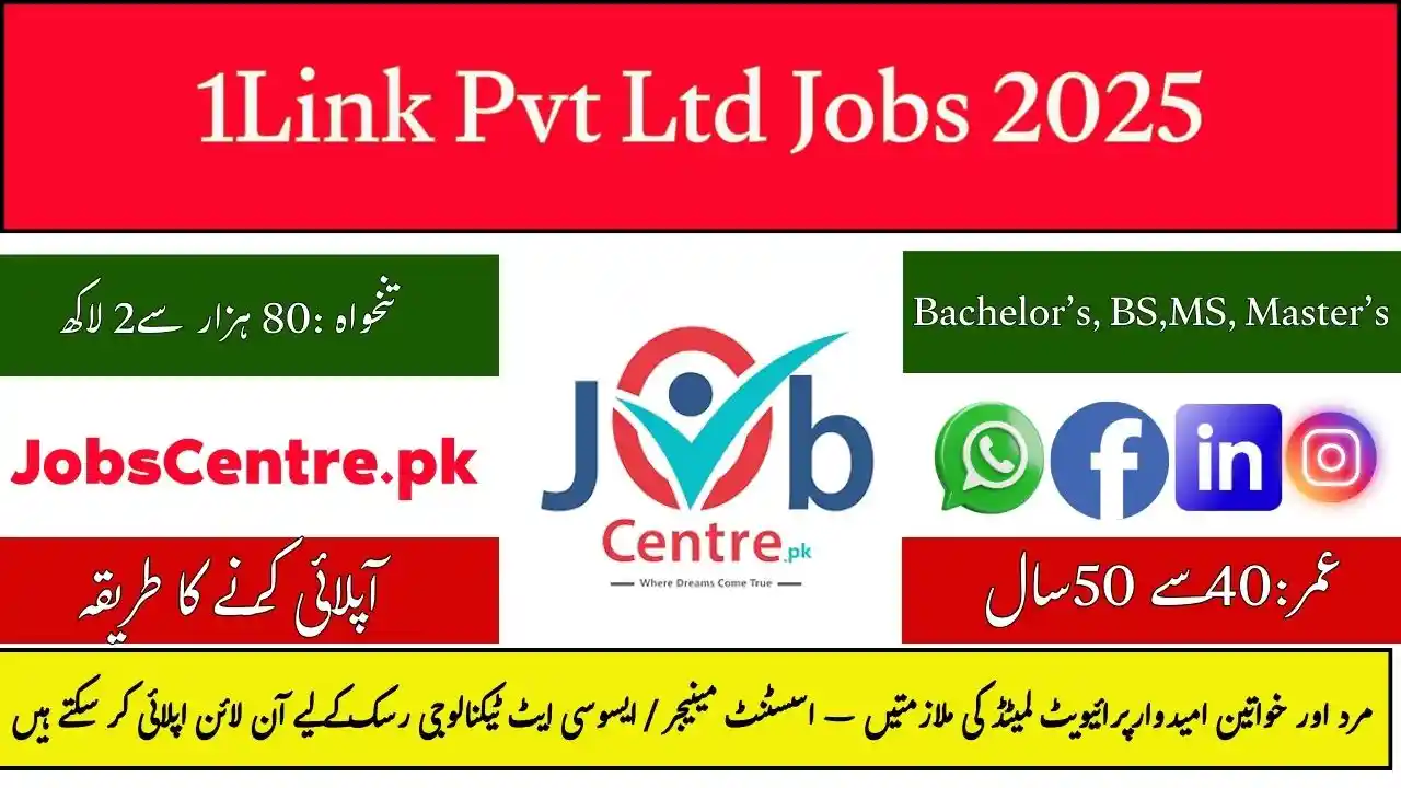1Link Pvt Ltd Jobs Assistant Manager Associate Technology Risk 2025