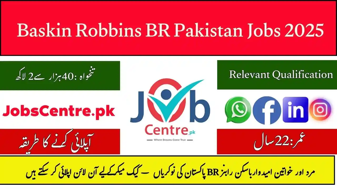 Baskin Robbins BR Pakistan Jobs Cake Maker 2025