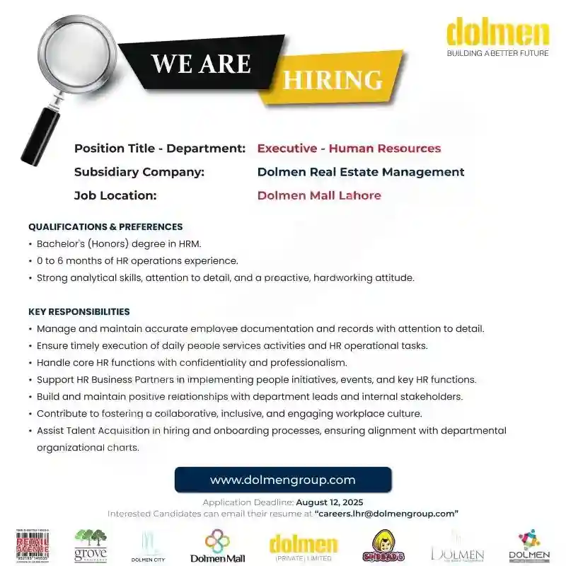 Dolmen Group Jobs August 2025 ad