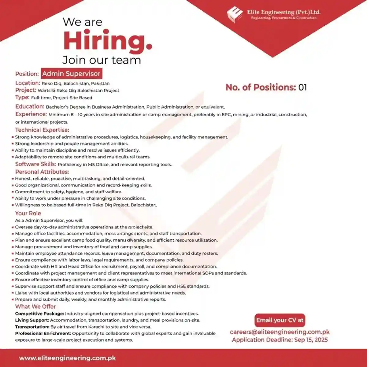 Elite Engineering Pvt Ltd Jobs August 2025 ad