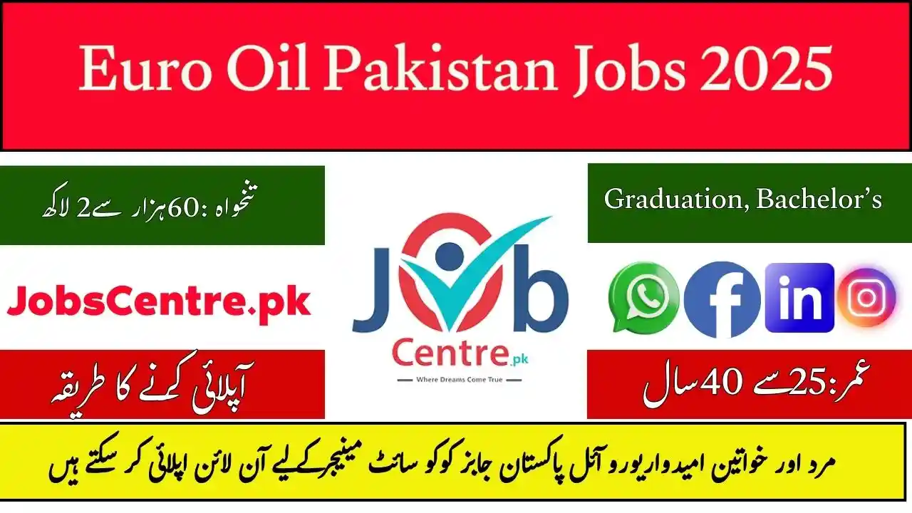 Euro Oil Pakistan Jobs COCO Site Manager 2025