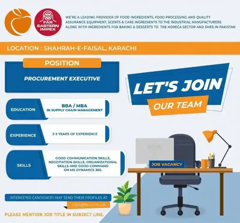 Far Eastern Impex Private Limited Jobs Procurement Executive 2025 ad