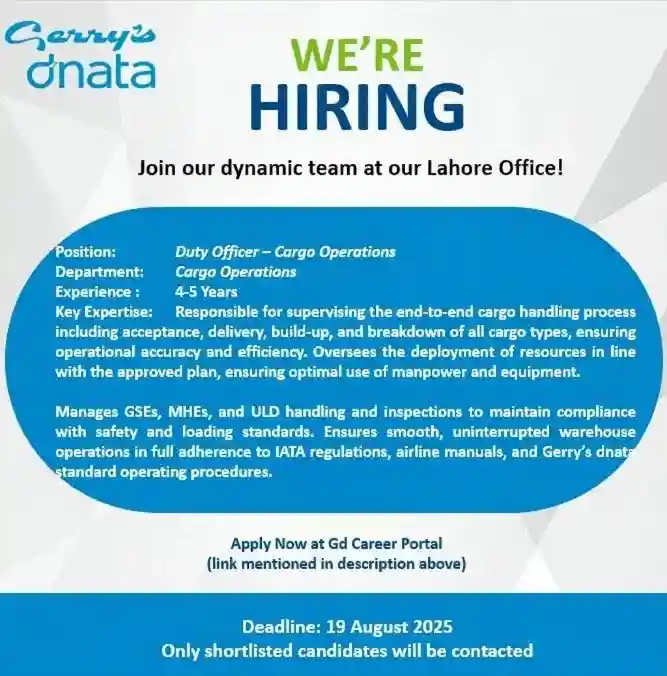 Gerry’s dnata Jobs Duty Officer 2025 ad
