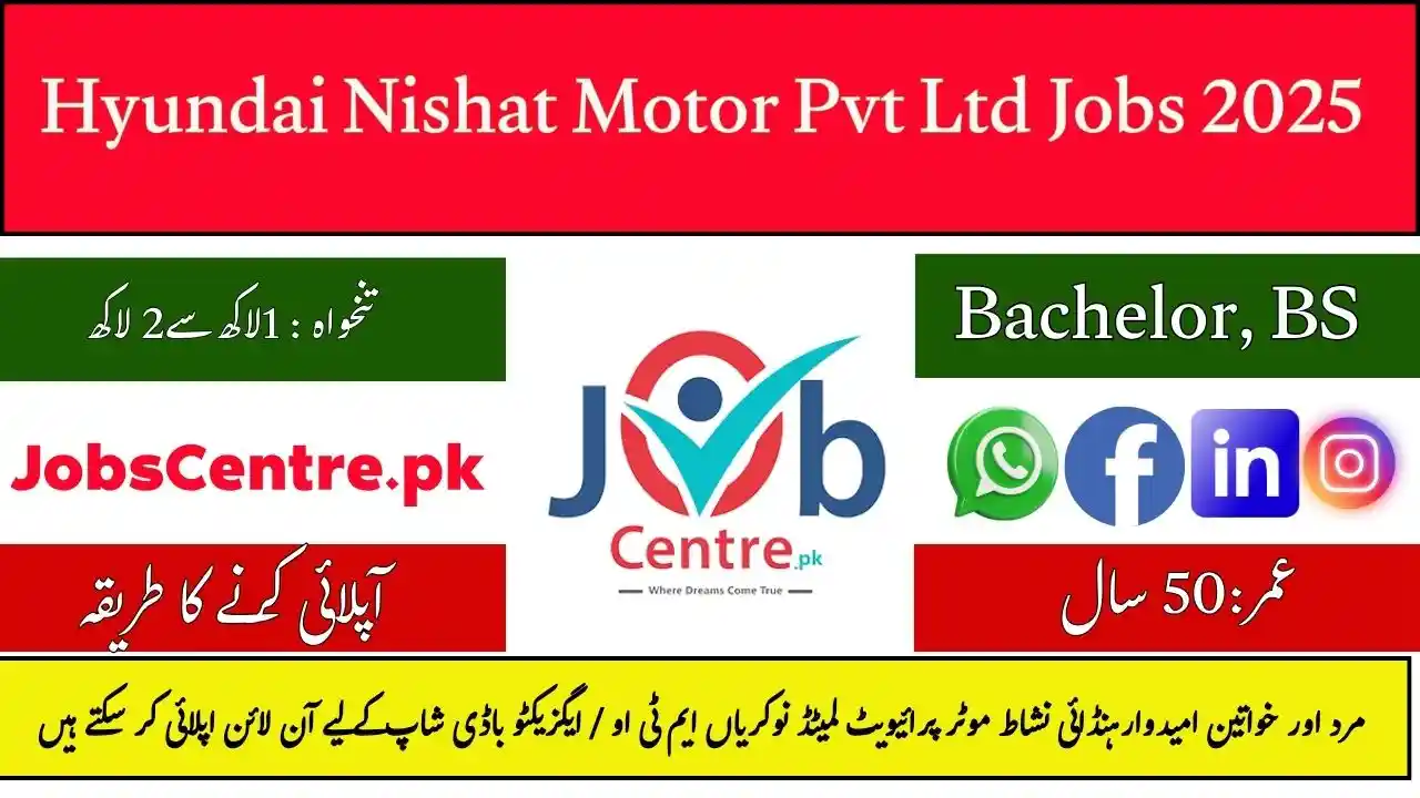 Hyundai Nishat Motor Pvt Ltd Jobs MTO Executive Body Shop 2025