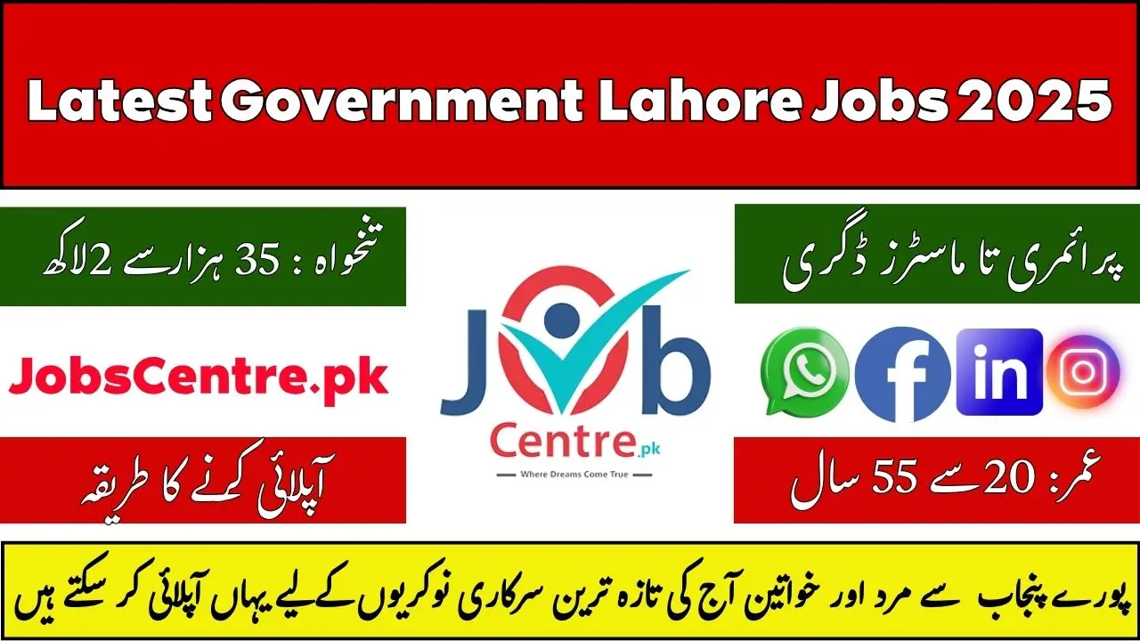 Latest Government and Private Lahore Jobs