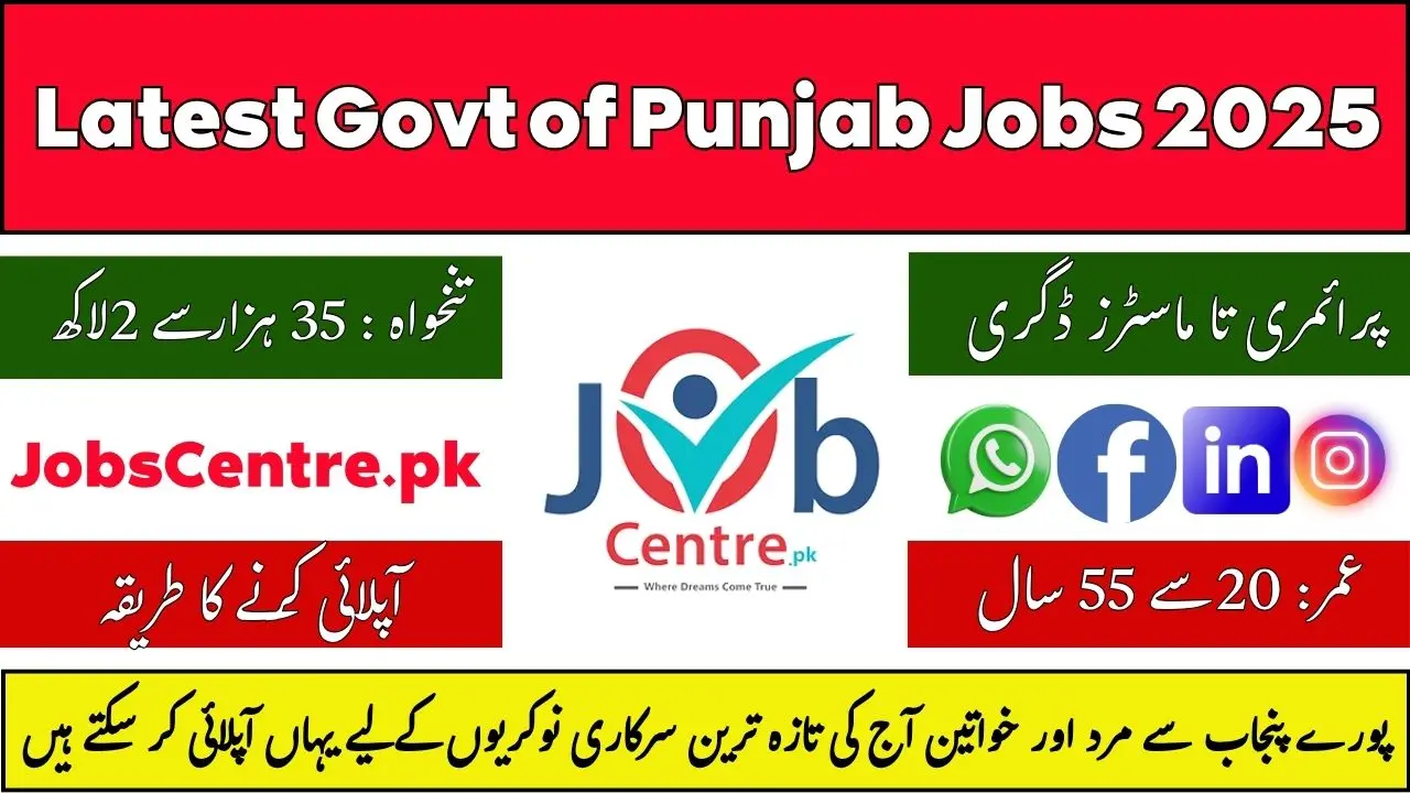 Latest Govt of Punjab Jobs