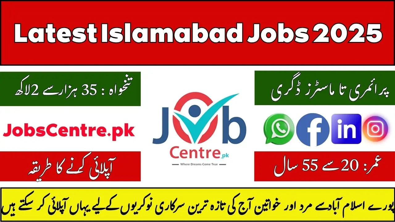 Latest Islamabad Jobs 2025 Today