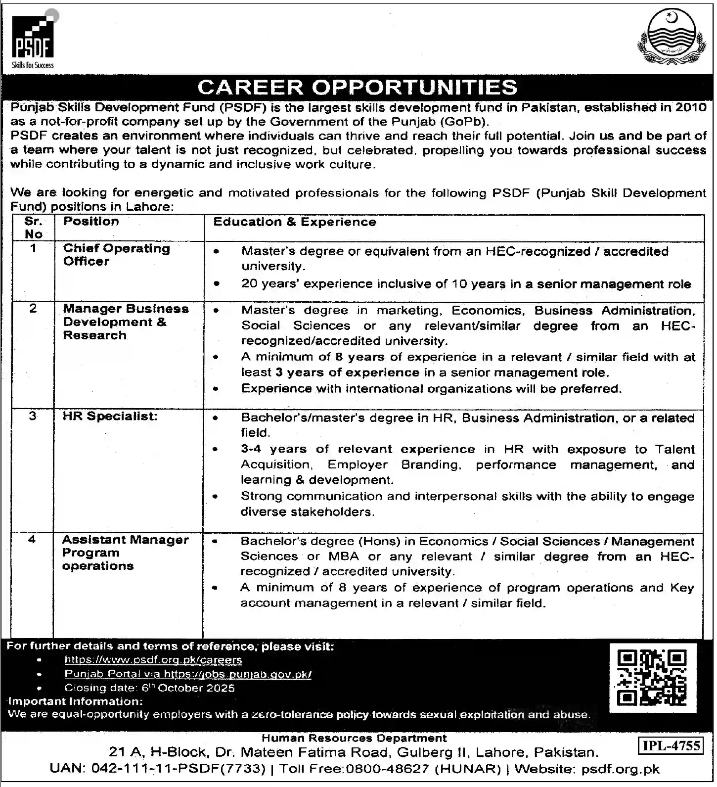 jobs.punjab.gov.pk online registration 2025 Today Advertisement