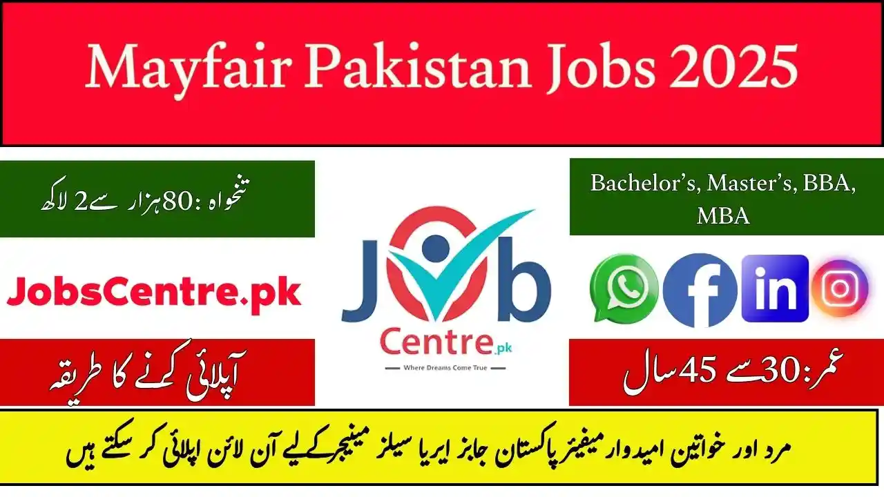 Mayfair Pakistan Jobs Area Sales Manager 2025