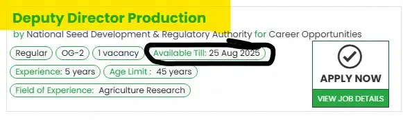 NSDRA Deputy Director Production Jobs 2025 Advertisement