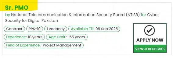 NTISB Sr. PMO Jobs 2025 Advertisement