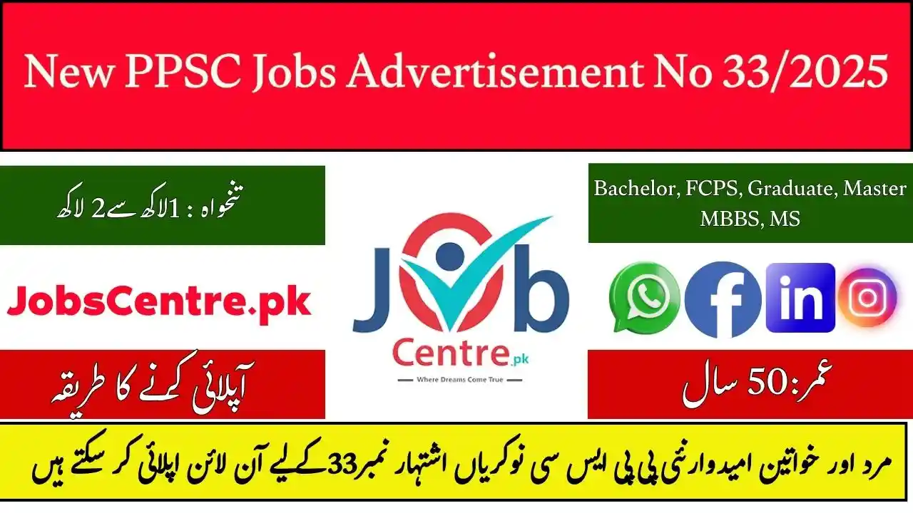 New PPSC Jobs Advertisement No 332025