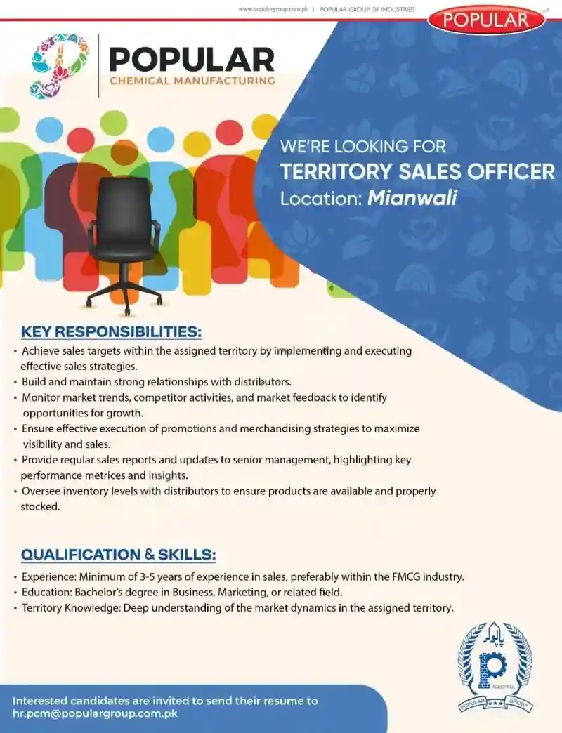 Popular Group Of Industries Jobs Territory Sales Officer 2025 ad