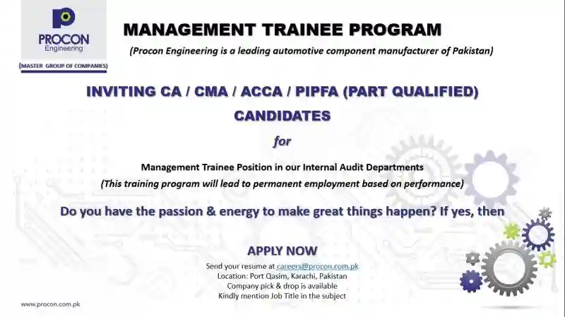 Procon Engineering Management Trainee Program 2025 ad