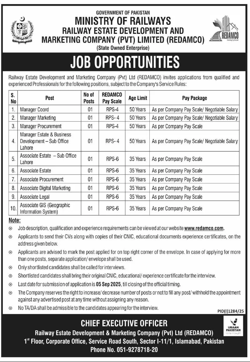 REDAMCO Jobs 2025 Advertisement
