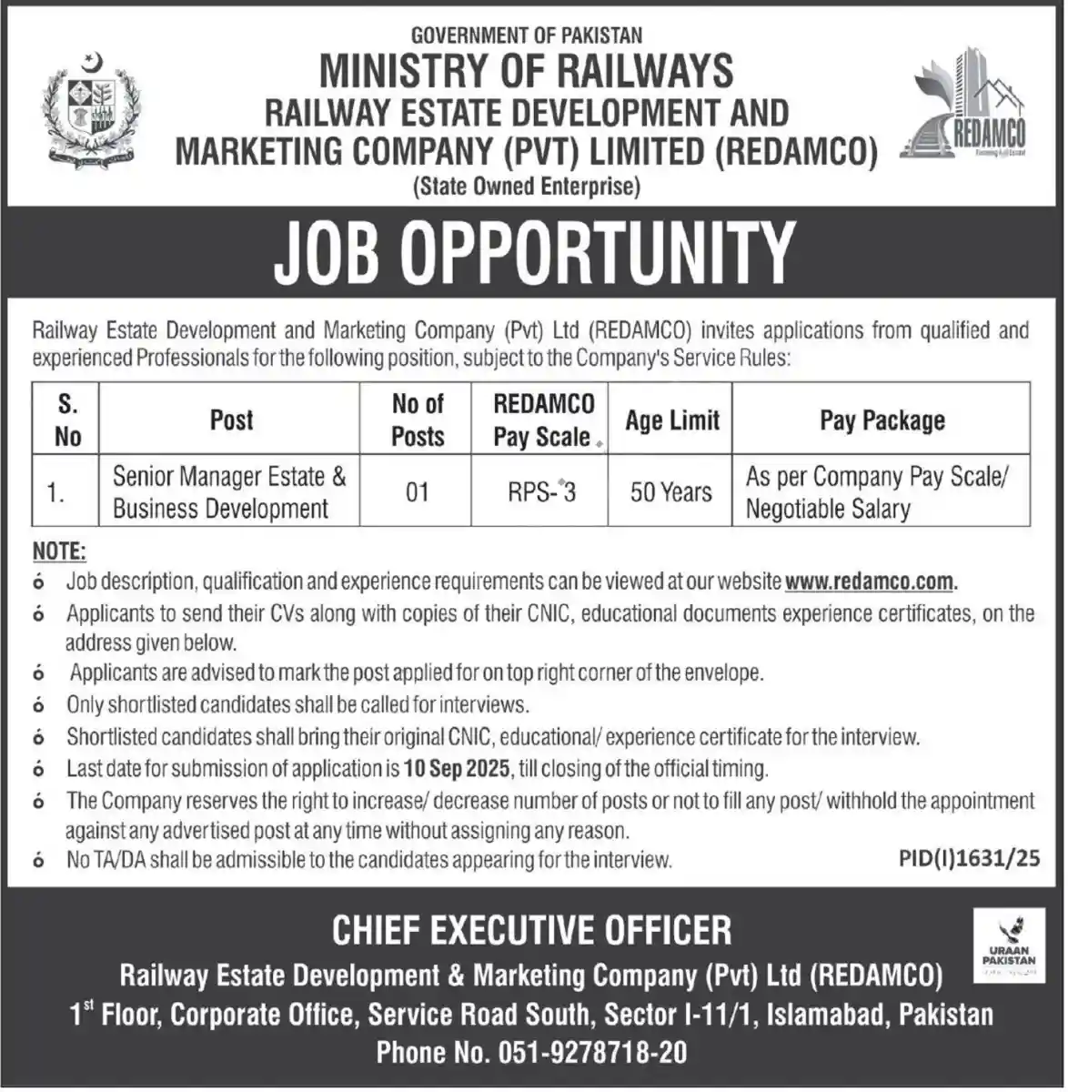 REDAMCO Latest Jobs 2025 ad