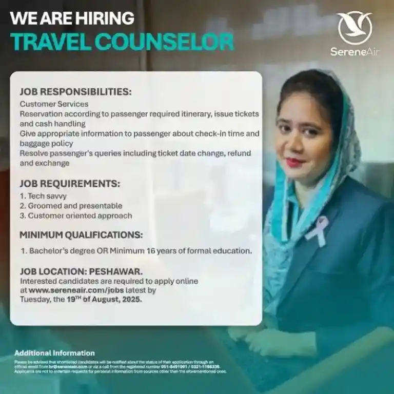 Serene Air Pakistan Jobs August 2025 Advertisement