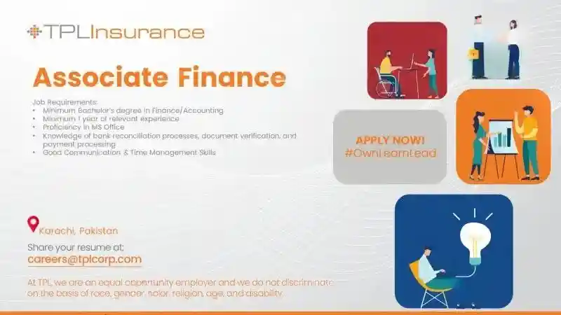 TPL Insurance Jobs Associate Finance 2025 ad