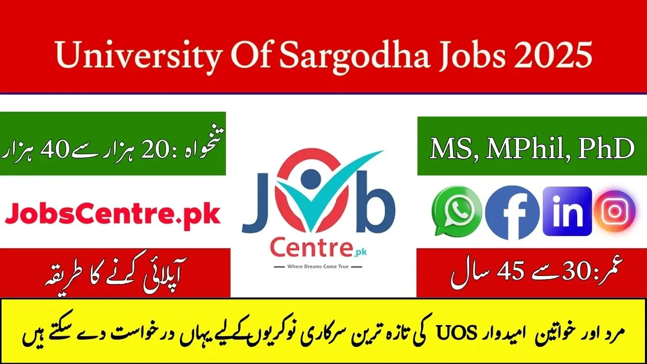 University of Sargodha Jobs