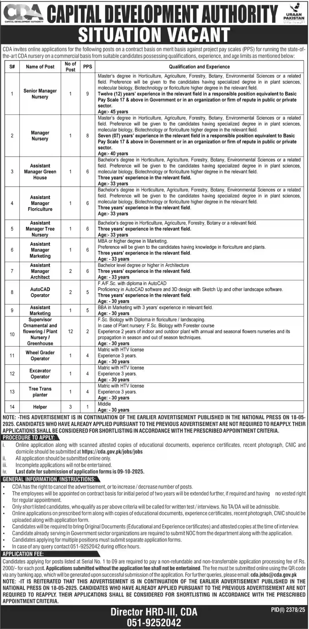 CDA Jobs In September 2025 Advertisement