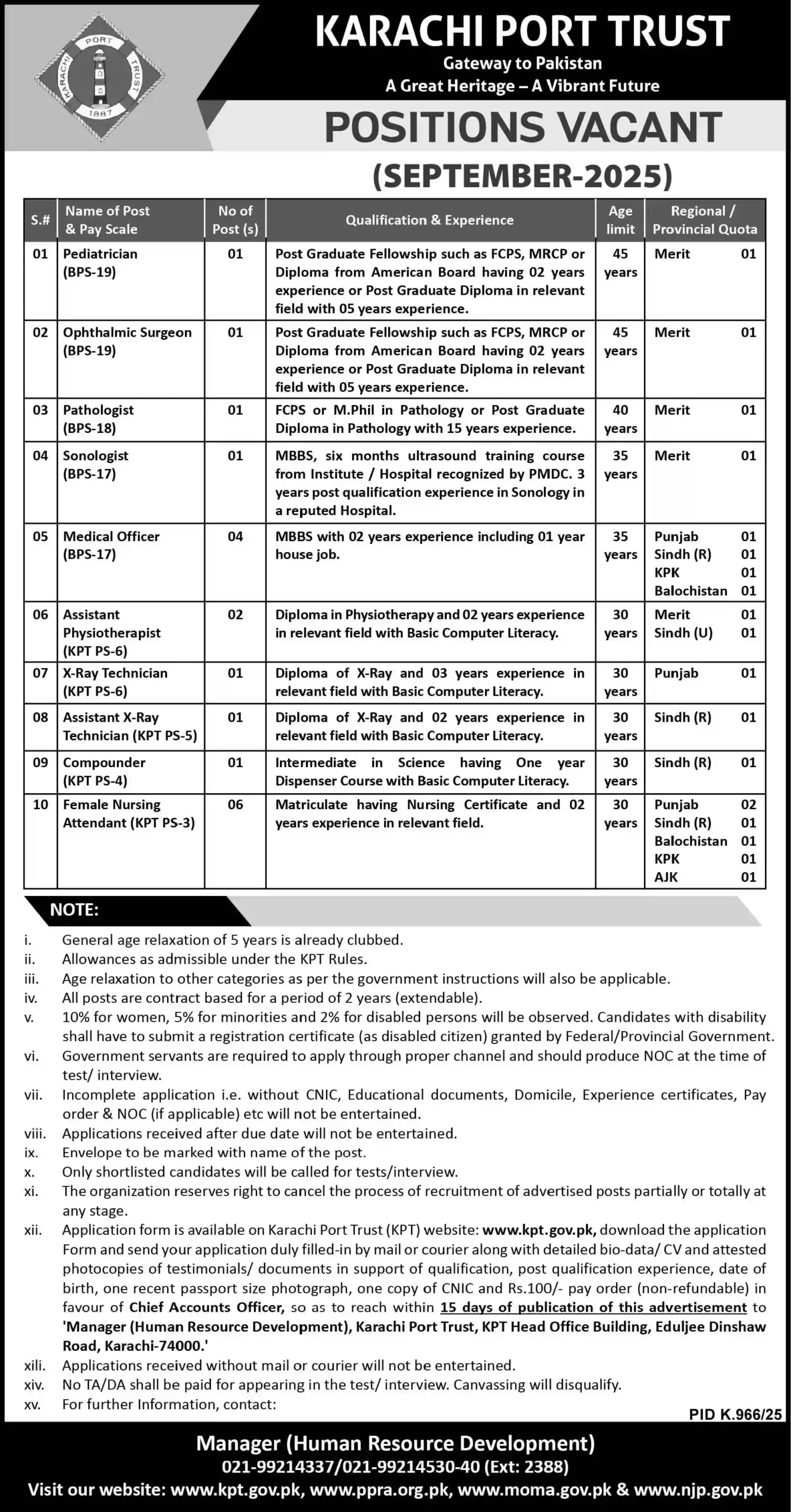KPT Job Vacancies in 2025 Advertisement