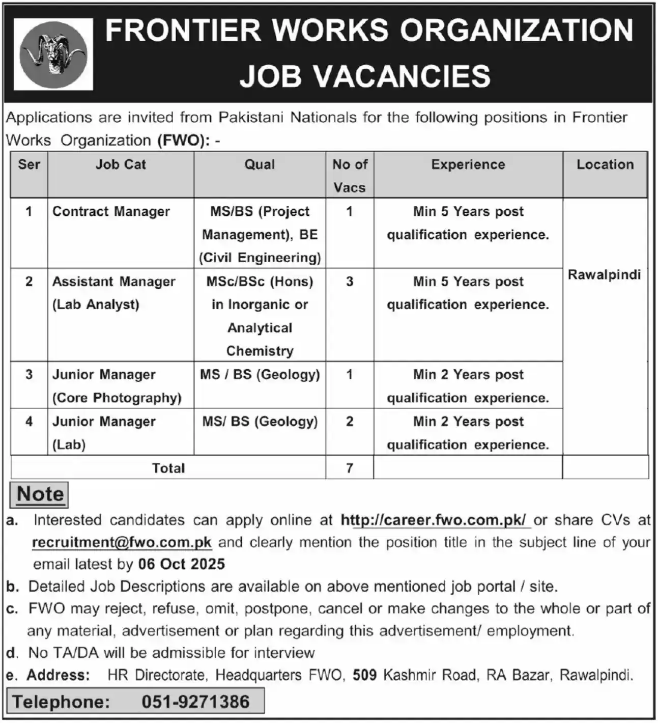 FWO Online Registration 2025 Advertisement