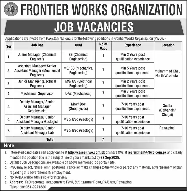 FWO Online Registration 2025 Advertisement