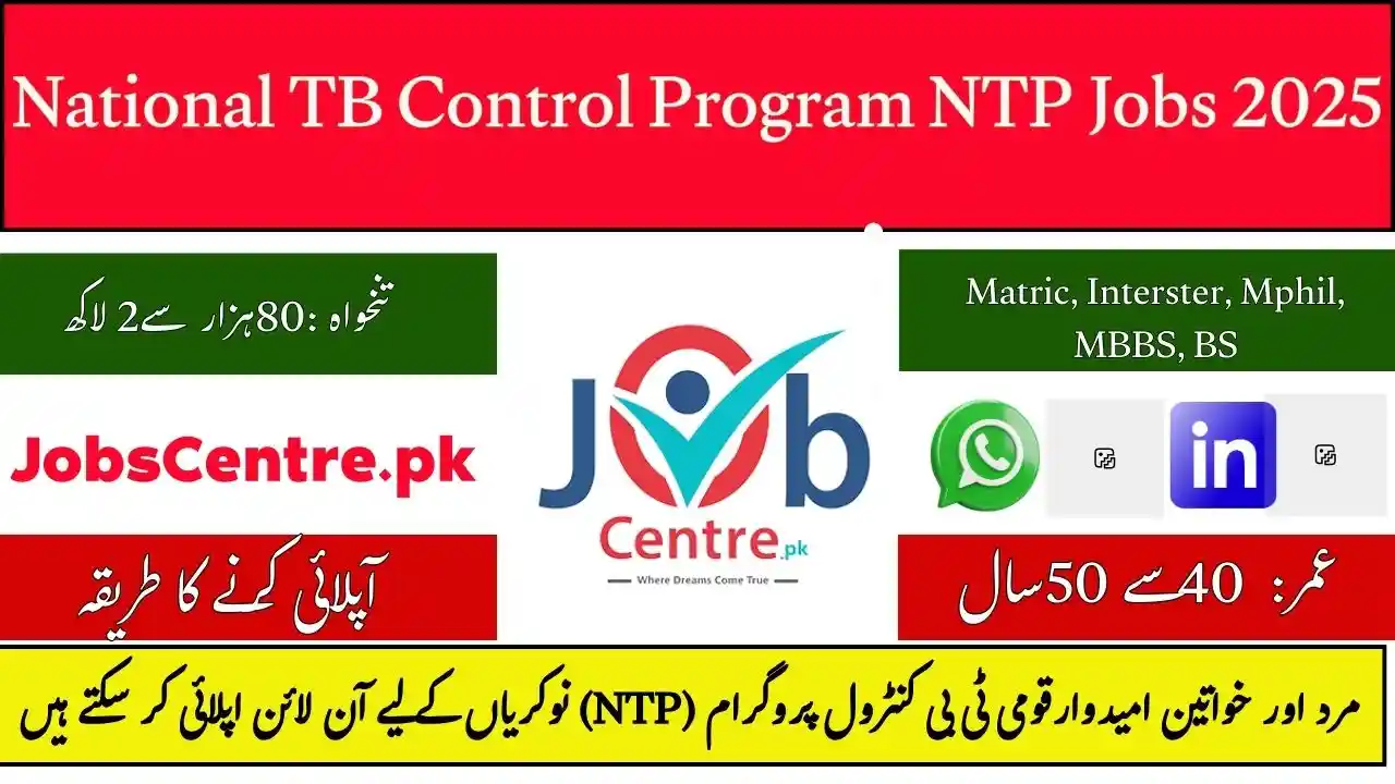National TB Control Program NTP Jobs