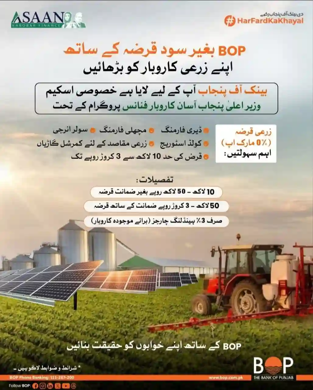 BOP Agriculture Loan Scheme 2025 Advertisement