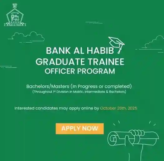 Bank Al Habib Graduate Trainee Officer Program 2025 ad