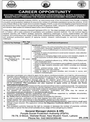 PSPA Careers 2025 Advertisement