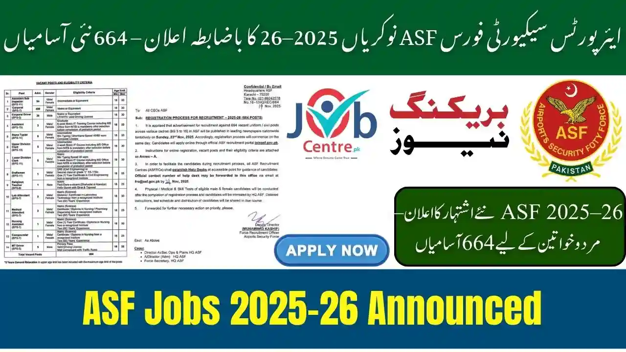 ASF Jobs 2025-26
