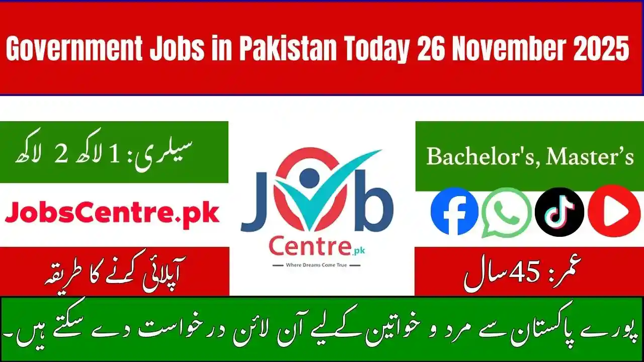 Government Jobs in Pakistan Today 26 November